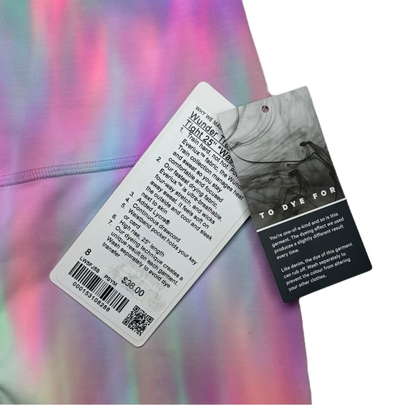 NWT 🍋Lululemon ✨Wunder Under High-Rise‎ Tight 25” Wash Psychedelic Size 8 RARE - Picture 9 of 12